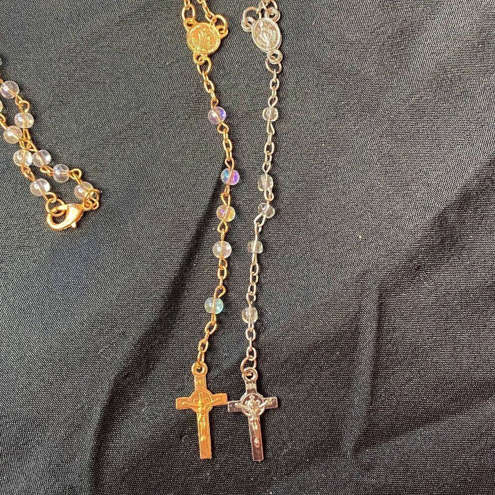 2 pc Silver And Gold Rosary